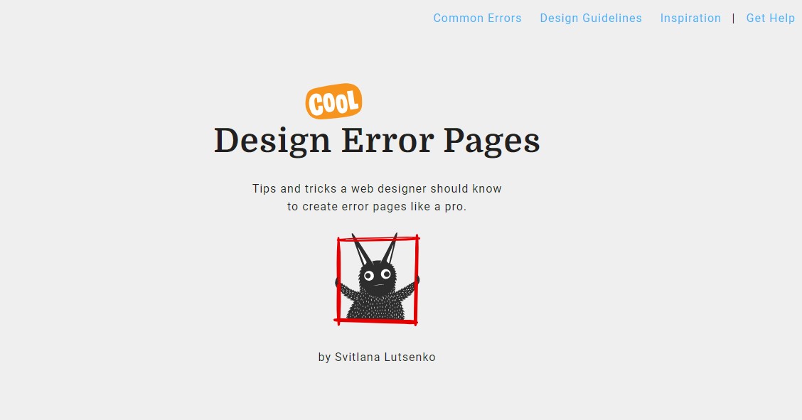 Error Pages Design Manual